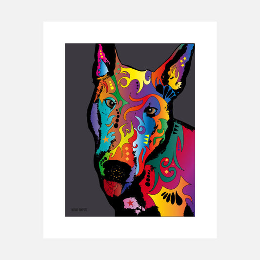 Bull Terrier 2 Art Print (artist Michael Tompsett)