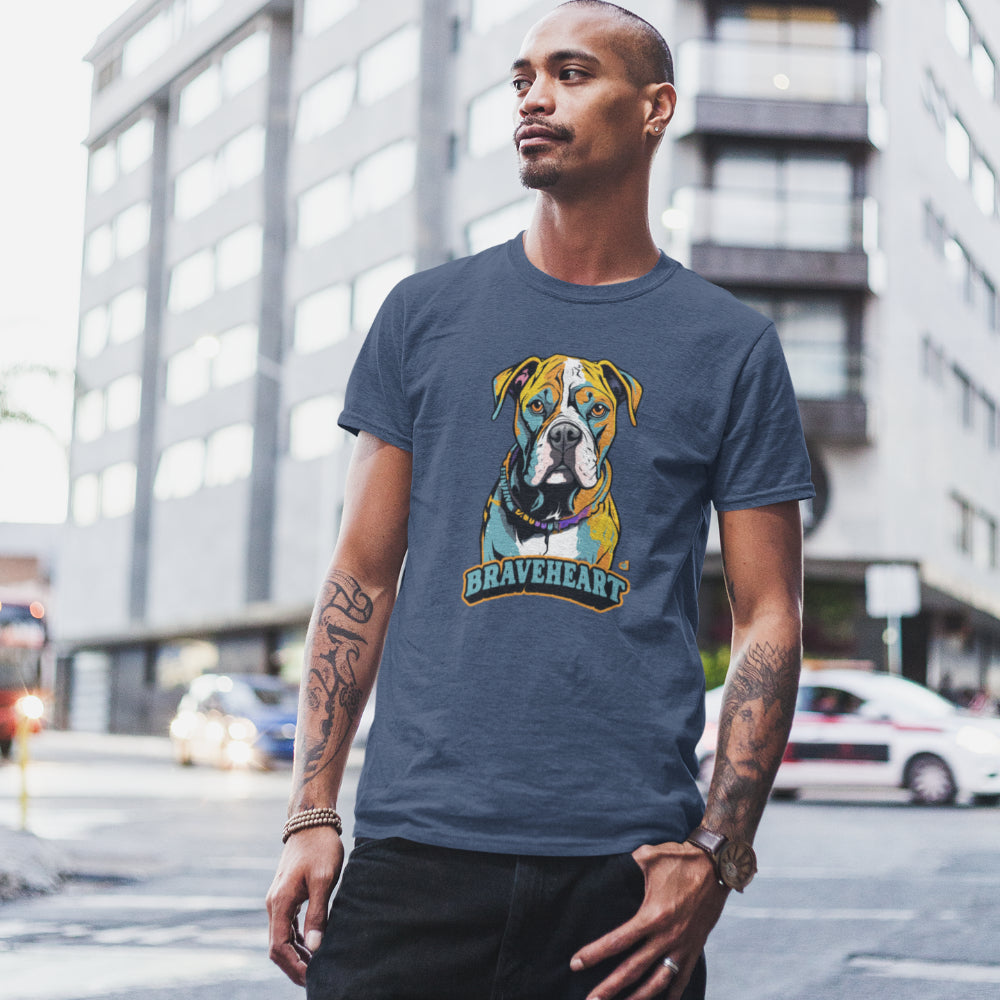 American Bulldog Unisex T-shirt (Braveheart) - Dark Heather Blue