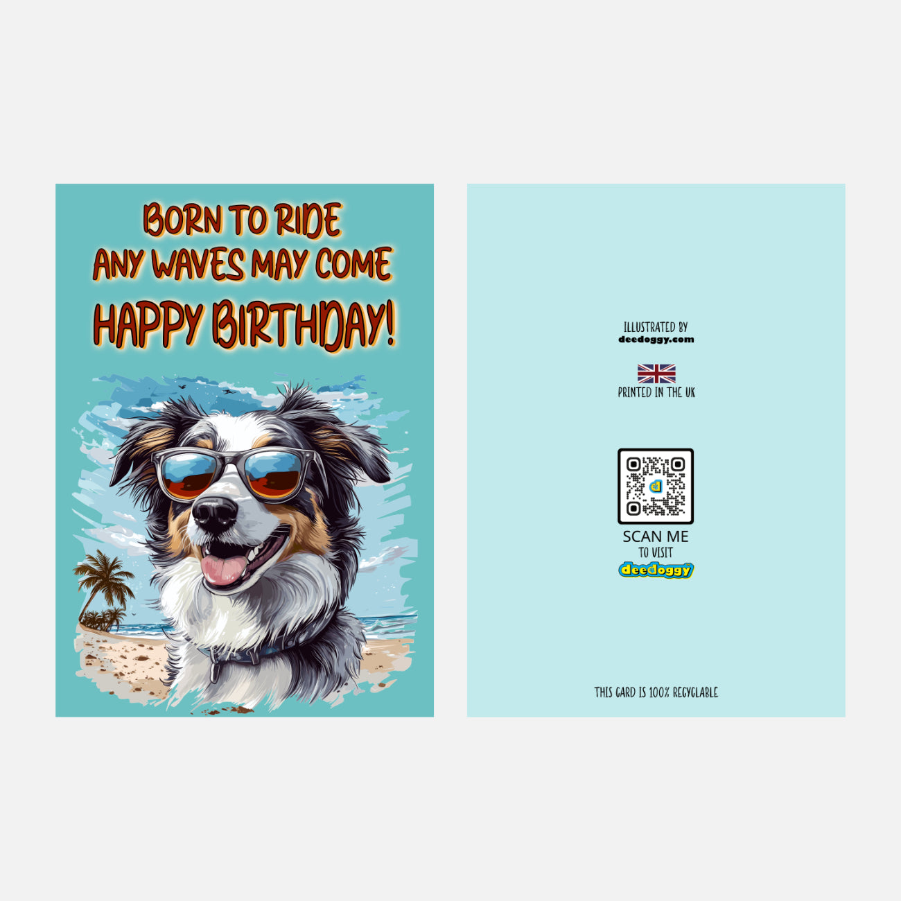 Australian Shepherd Birthday Card