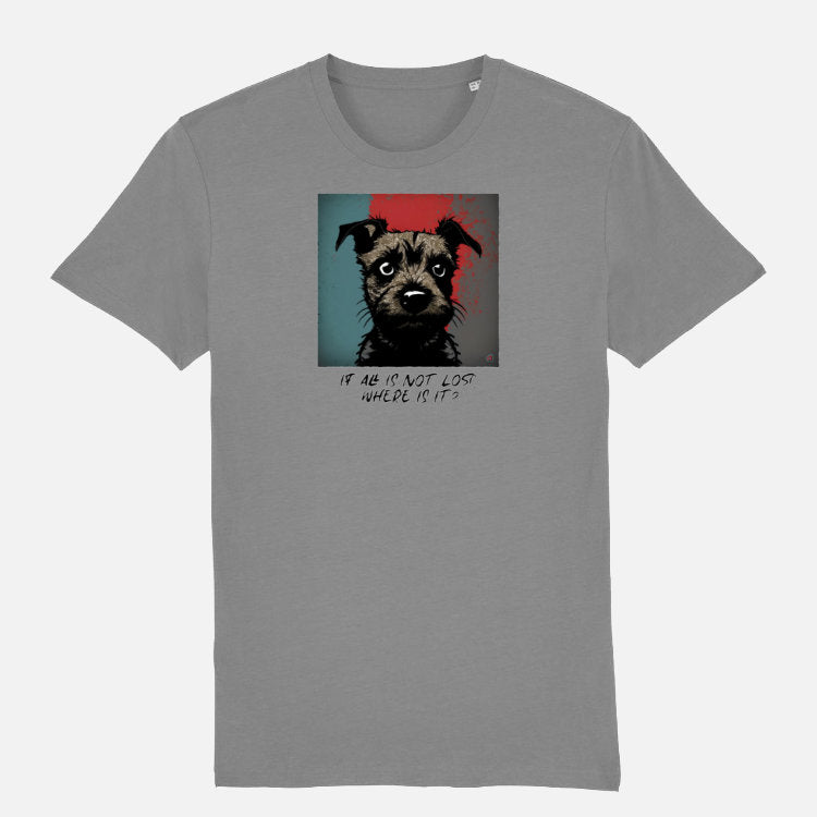 Border Terrier Unisex T-shirt - Colour: Medium Heather Grey