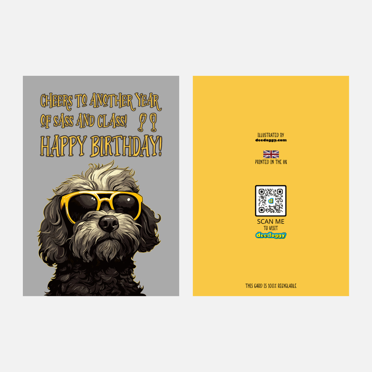 Cockapoo Birthday Card (Sass and Class)