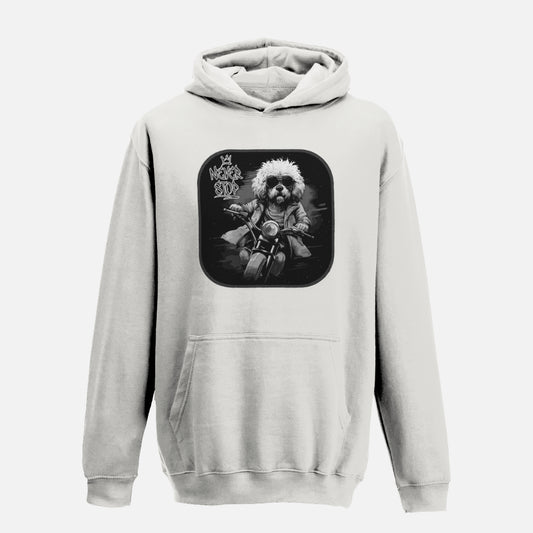 Kids' "Never Stop" Labradoodle Hoodie - Colour: Ash Grey