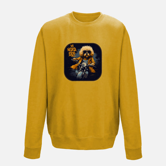 Kids' "Never Stop" Labradoodle Sweatshirt - Colour: Mustard