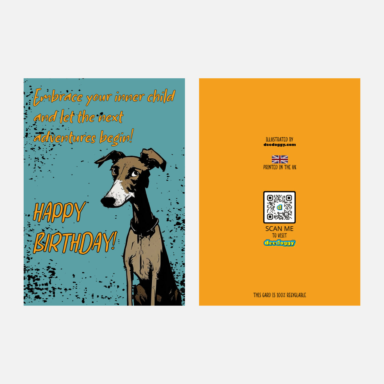 Lurcher Birthday Card