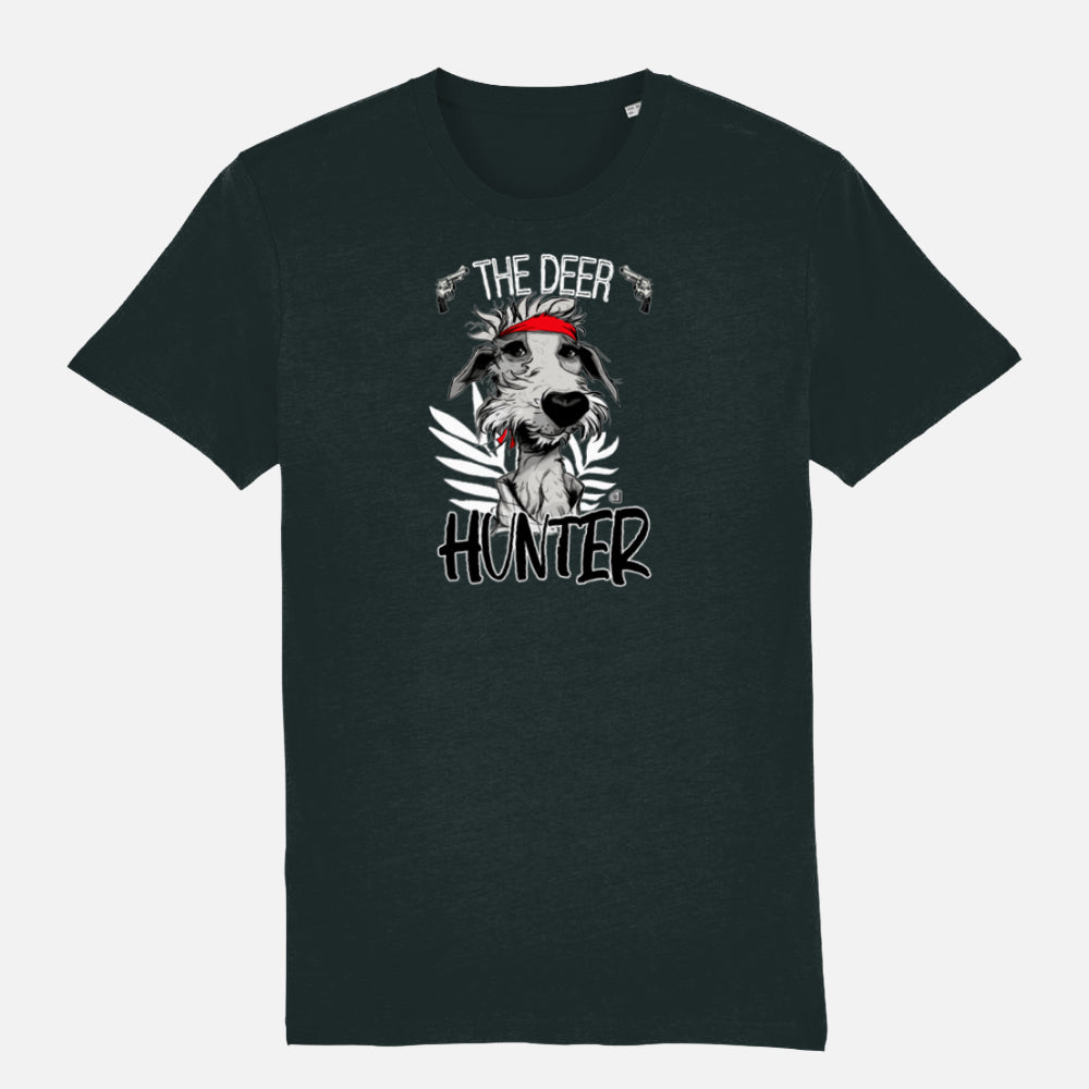 Scottish Deerhound Unisex T-shirt - Colour: Black (The Deer Hunter)