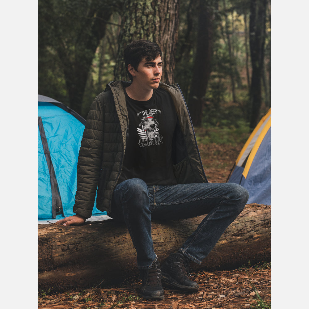 Scottish Deerhound Unisex T-shirt - Colour: Black (The Deer Hunter)
