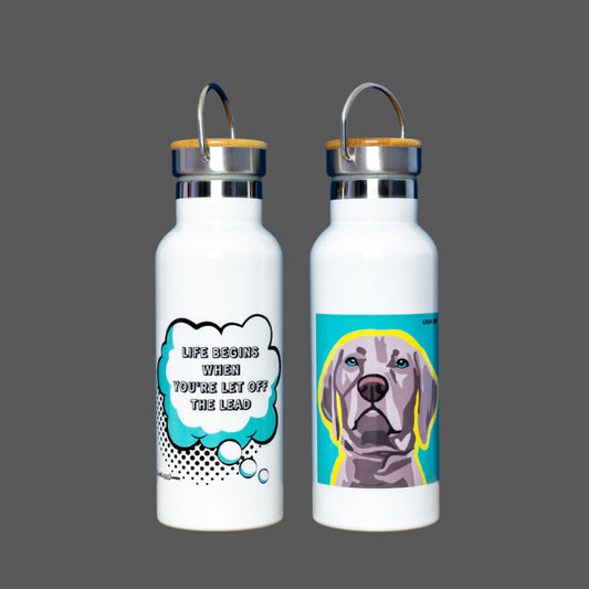 Weimaraner Gift Water Bottle (artist Laura Tripp)