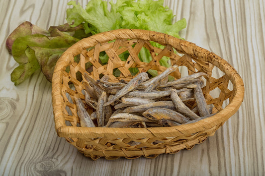 Dried sprats for dogs served as a natural fish treat