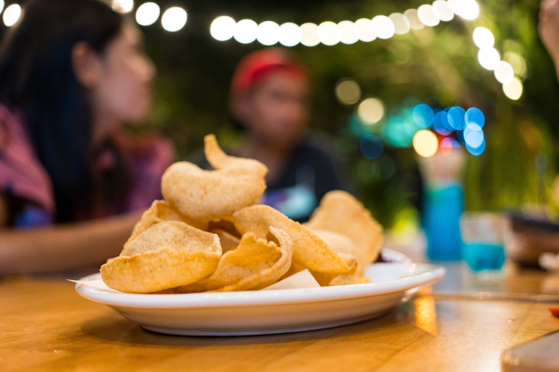 Bowl of crispy prawn crackers