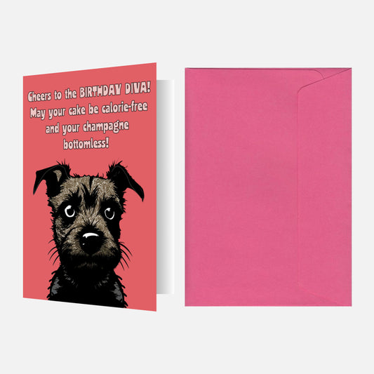 Border Terrier Birthday Card