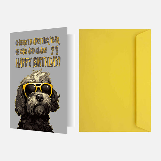 Cockapoo Birthday Card (Sass and Class)