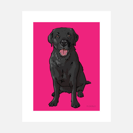 Black Labrador Art Print (artist Maria Castillo)