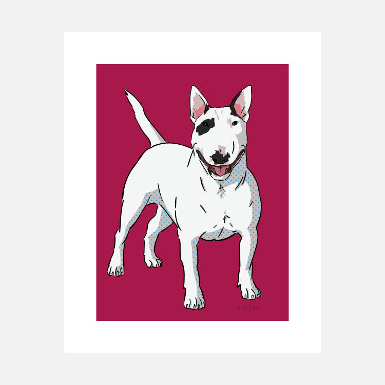 Bull Terrier Art Print (artist Maria Castillo)