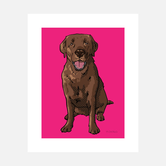 Chocolate Labrador Art Print (artist Maria Castillo)