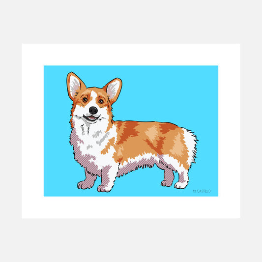 Corgi Art Print (artist Maria Castillo)