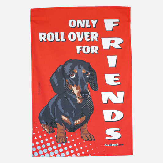 Dachshund Red Gift Tea Towel (artist Maria Castillo)