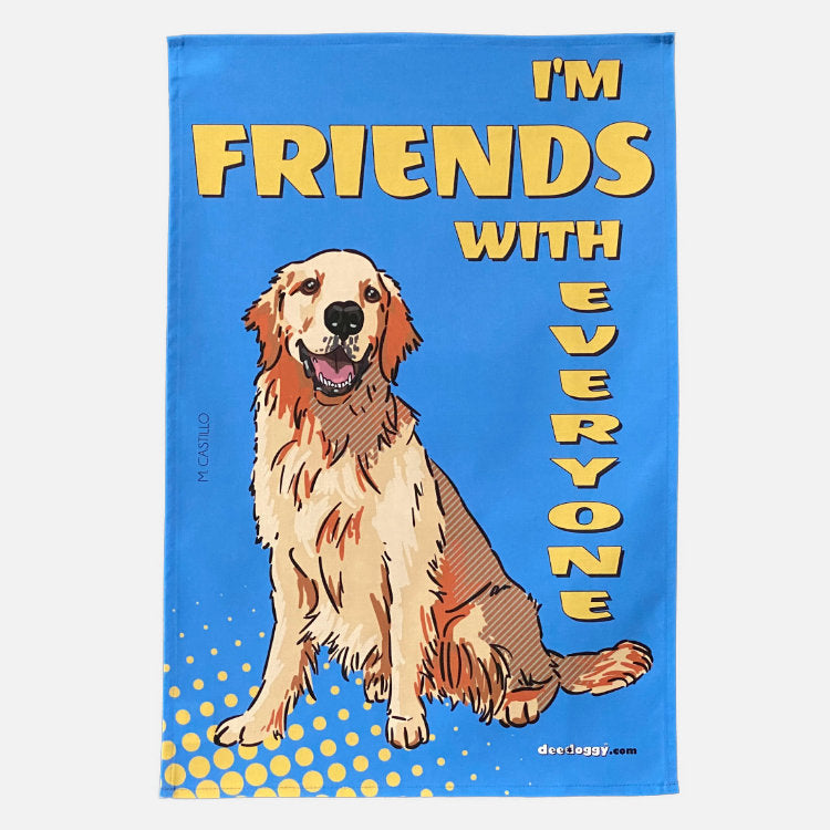 Golden Retriever Gift Tea Towel (artist Maria Castillo)