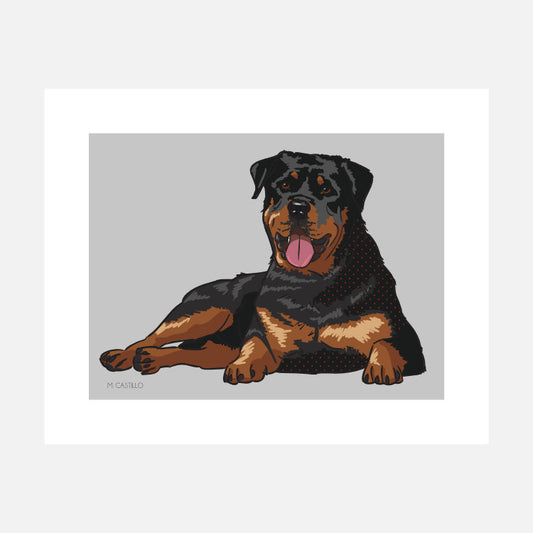 Rottweiler Art Print (artist Maria Castillo)