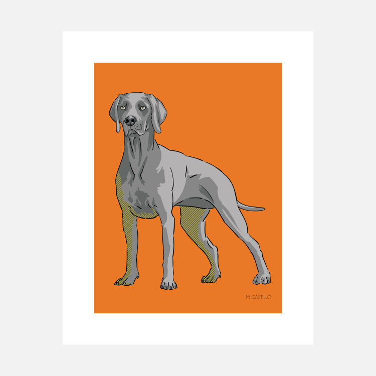 Weimaraner Art Print (artist Maria Castillo)