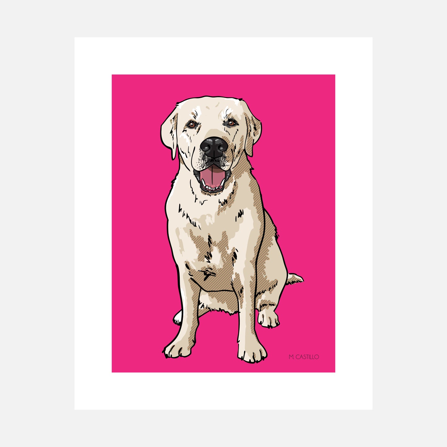 Yellow Labrador Art Print (artist Maria Castillo)