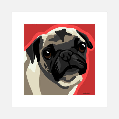 Pug Art Print (artist Laura Tripp)