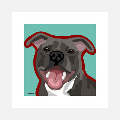 Staffordshire Terrier Art Print (artist Laura Tripp)