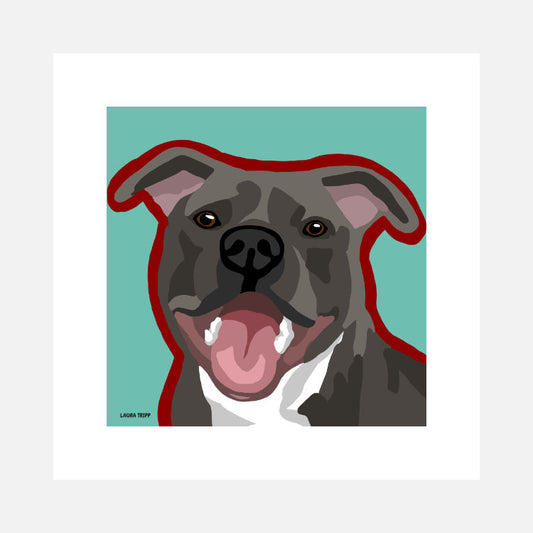 Staffordshire Terrier Art Print (artist Laura Tripp)