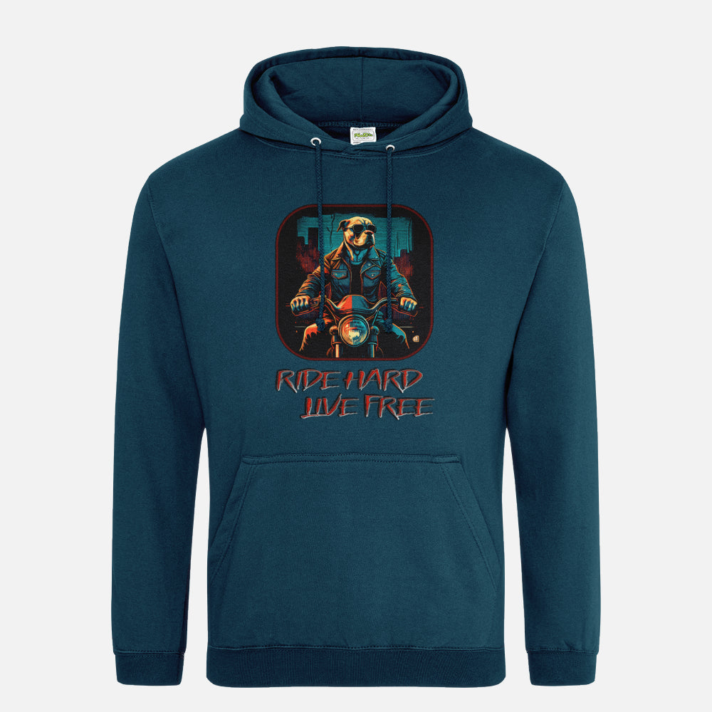 American Bulldog Unisex Hoodie - Colour: Deep Sea Blue, Front Design