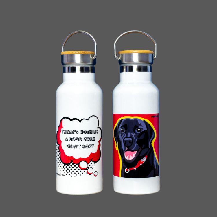 Black Labrador Gift Water Bottle (artist Laura Tripp)