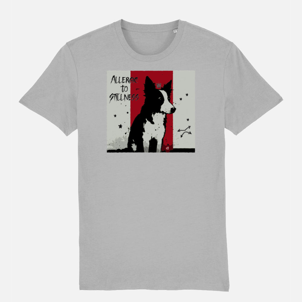 Border Collie Unisex T-shirt - Colour: Heather Grey