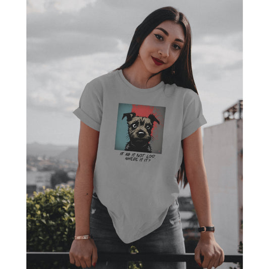 Border Terrier Unisex T-shirt - Colour: Medium Heather Grey