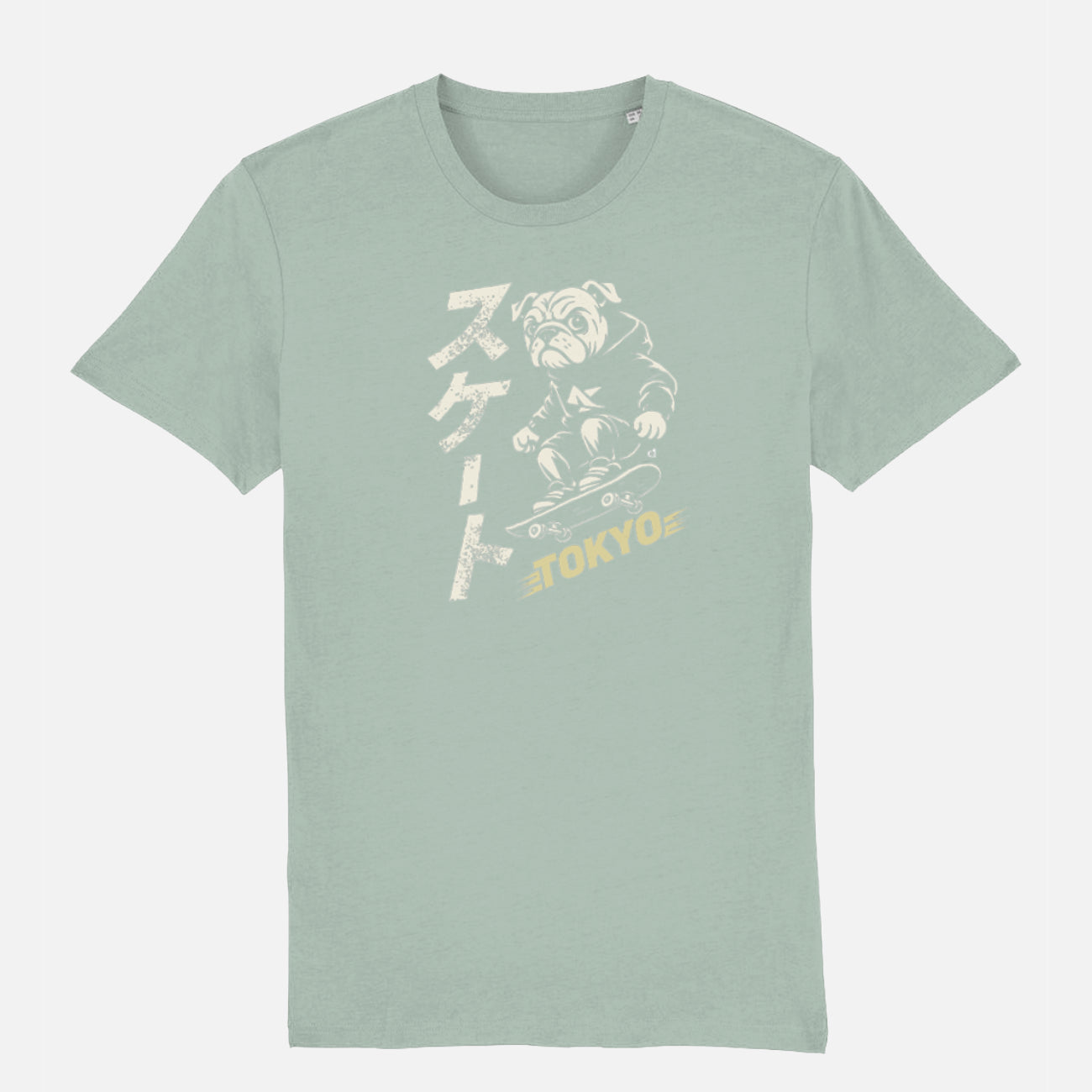 English Bulldog Unisex T-shirt (Tokyo Street Dog – Skateboarder)