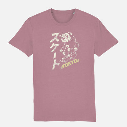 English Bulldog Unisex T-shirt (Tokyo Street Dog – Skateboarder)