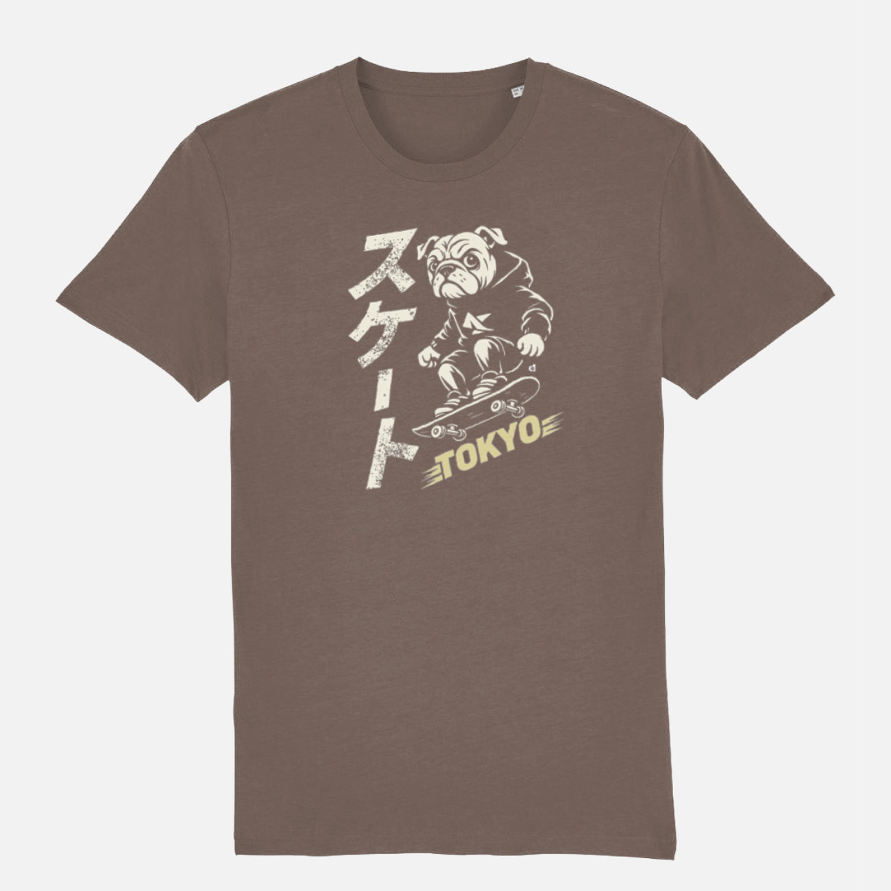English Bulldog Unisex T-shirt (Tokyo Street Dog – Skateboarder)