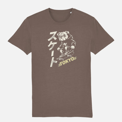 English Bulldog Unisex T-shirt (Tokyo Street Dog – Skateboarder)