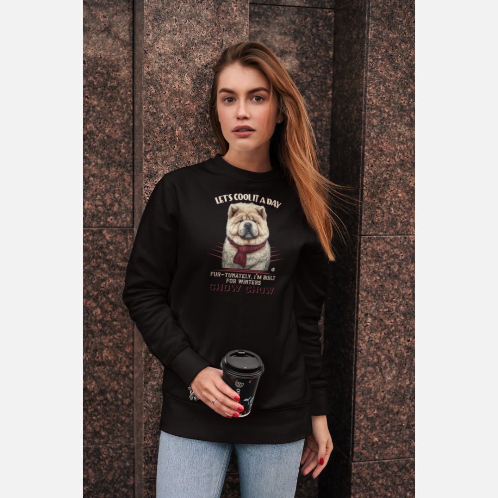 Chow Chow Unisex Winter Sweatshirt (Cool It) - Colour: Black