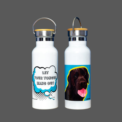 Choco Labrador Gift Water Bottle (artist Laura Tripp)