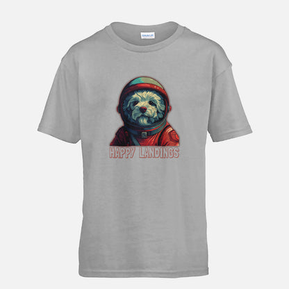 Kids' Cockapoo T-shirt - Colour: Heather Grey (Happy Landings)