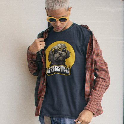 Cockapoo Unisex T-shirt (Irresistible)- Colour: French Navy
