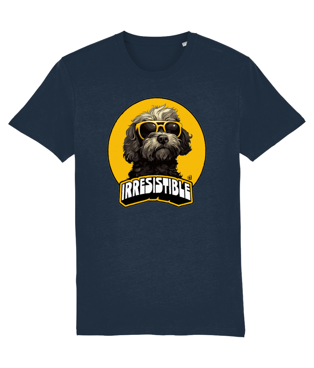 Cockapoo Unisex T-shirt (Irresistible)- Colour: French Navy