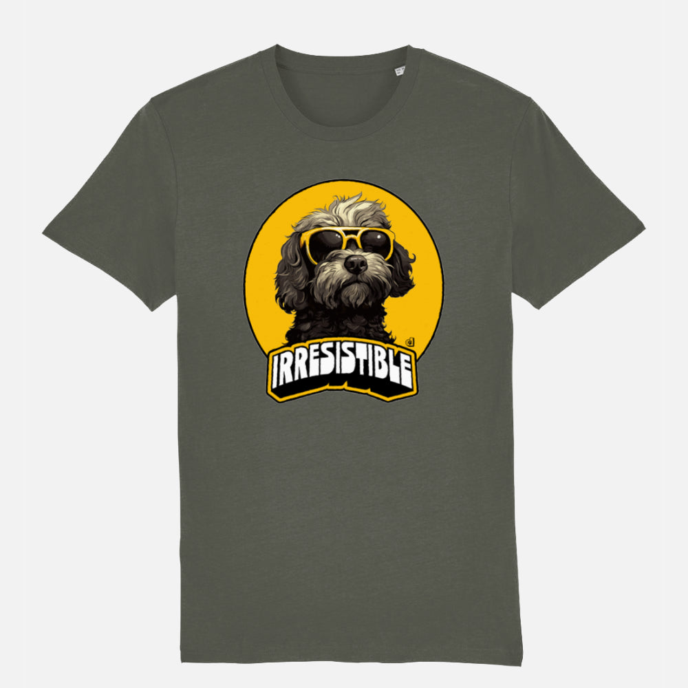 Cockapoo Unisex T-shirt (Irresistible)- Colour: Khaki