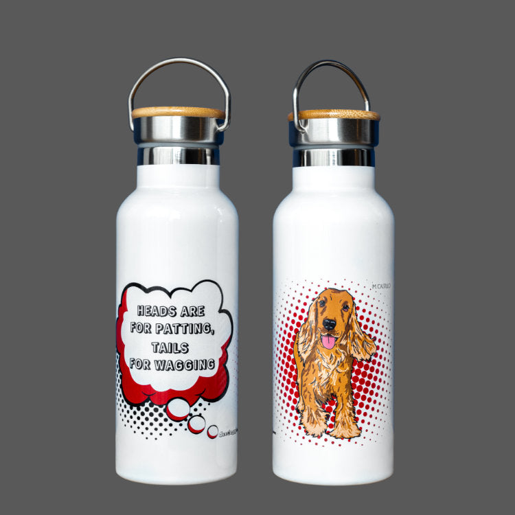 Cocker Spaniel Red Water Bottle (artist Maria Castillo)