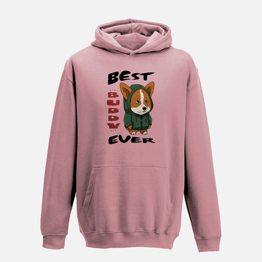 Kids' Corgi Hoodie - Colour: Dusty Pink