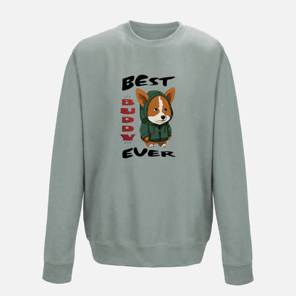 Kids' Corgi Sweatshirt - Colour: Dusty Green