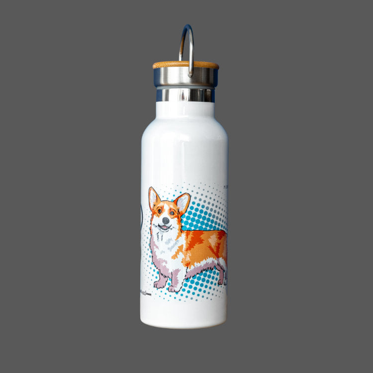 Corgi Gift Water Bottle (artist Maria Castillo)