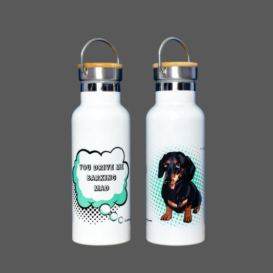 Dachshund Gift Water Bottle (artist Maria Castillo)