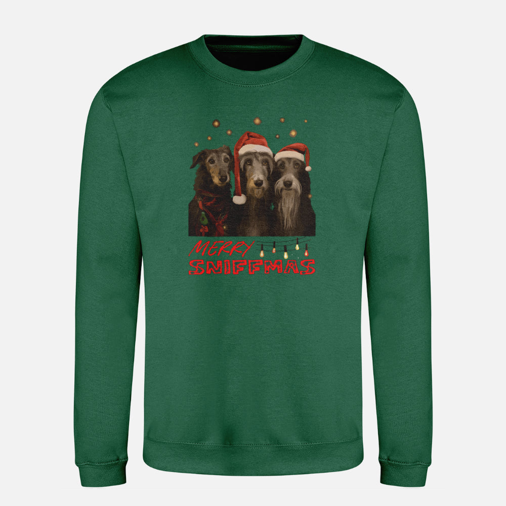 Christmas Jumper Sweatshirt Deerhound