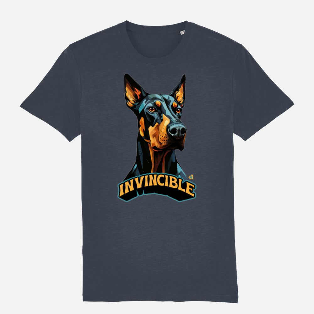 Doberman Unisex T-shirt (Invincible) - Colour: India Ink Grey