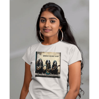 Springer Spaniel Unisex T-shirt (Musicians)- Colour: Vintage White