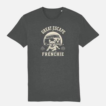 Anthracite Bulldog Great Escape T-shirt with cream vintage print